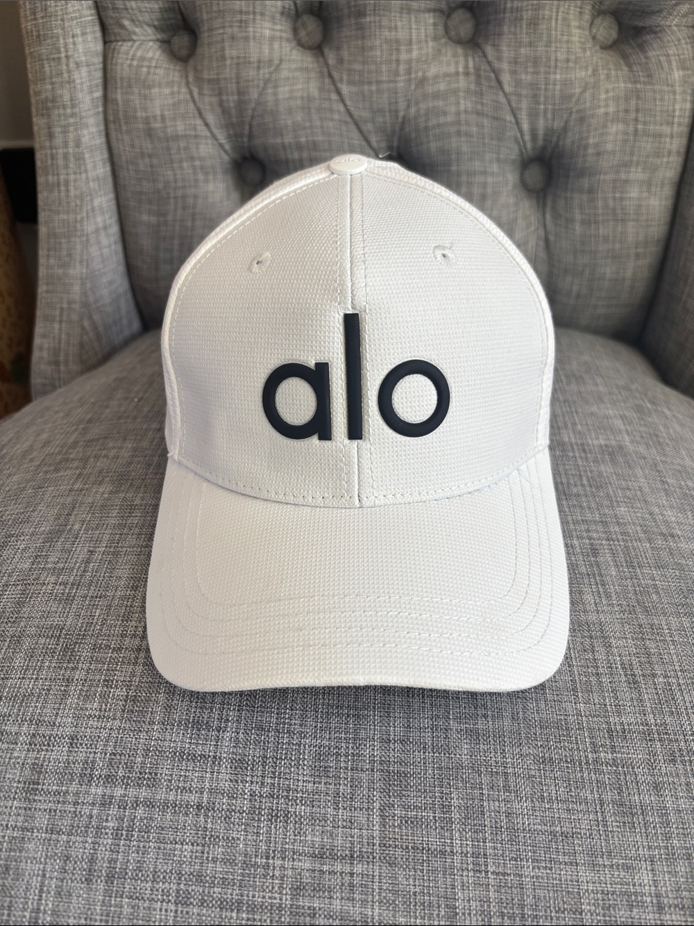 ALO Women’s White Cap with Black Logo